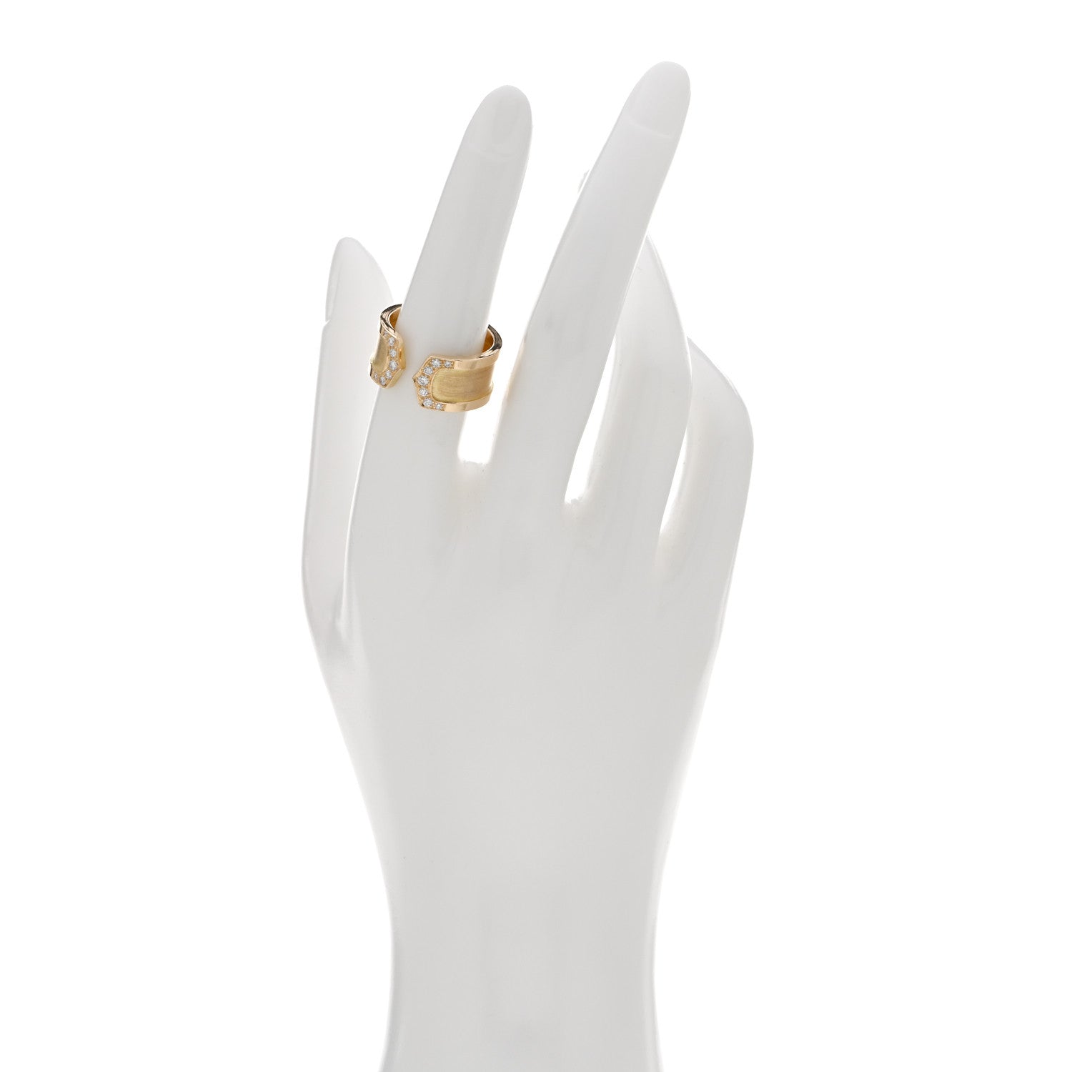Cartier 18K Yellow Gold Diamond 10mm Logo De Cartier Ring 54 7 2 of 4