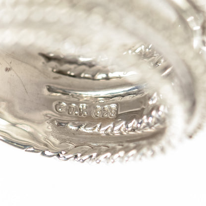 David Yurman Sterling Silver Pave Diamond Wide Crossover Cable Ring 5.5 4 of 5