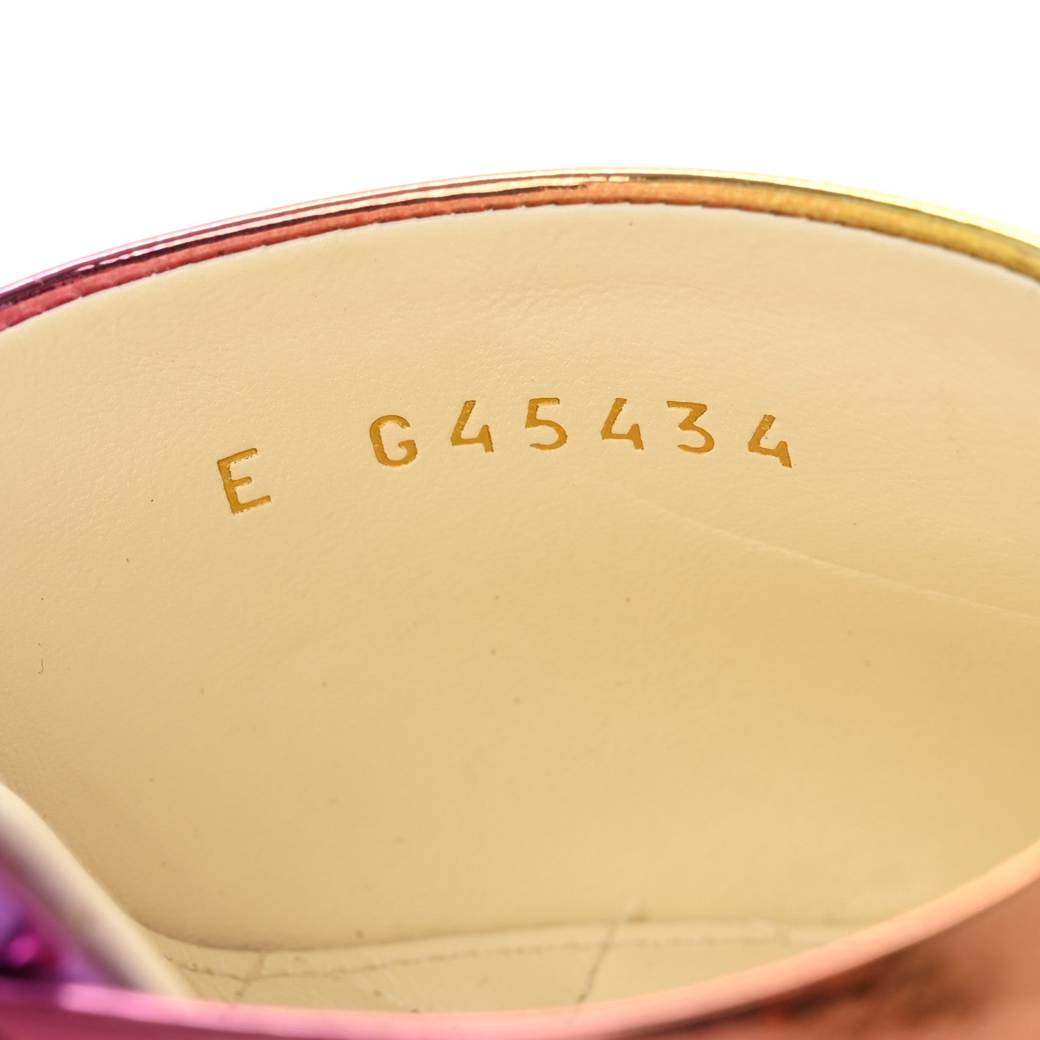 Chanel Laminated Calfskin Grosgrain Cap Toe CC Wedge Pumps 38 Pink Orange Yellow Black 9 of 11