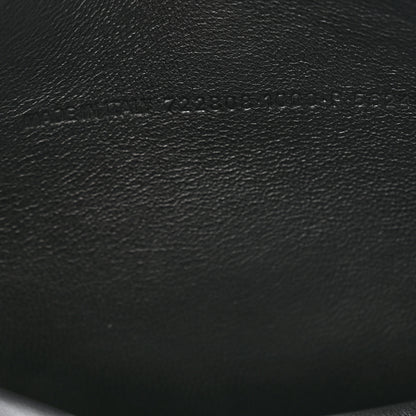 Balenciaga Shiny Calfskin Crocodile Embossed Hourglass Flap Flat Pouch Black 7 of 9