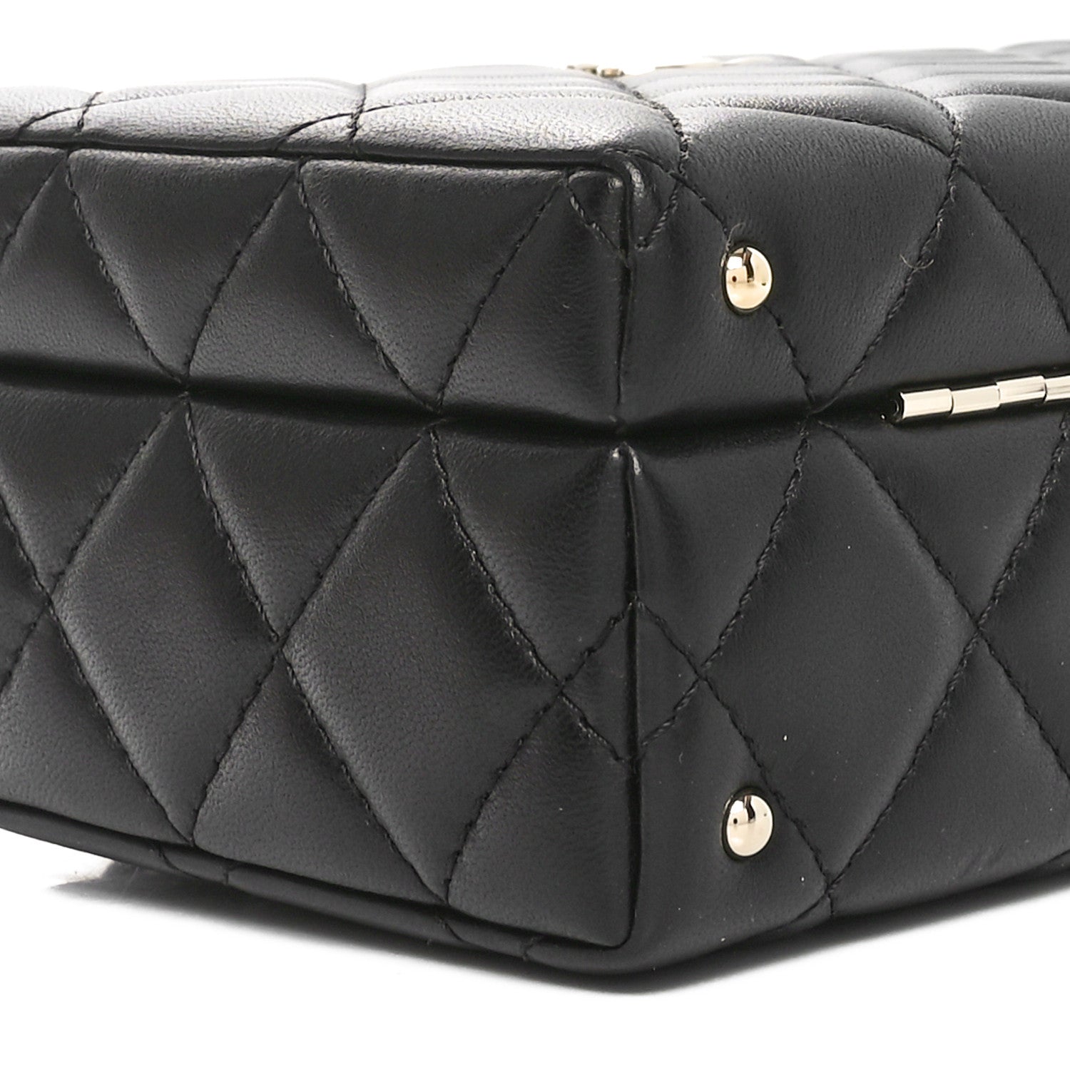 Chanel Lambskin Quilted Small CC Top Handle Box Bag Black 9 of 10