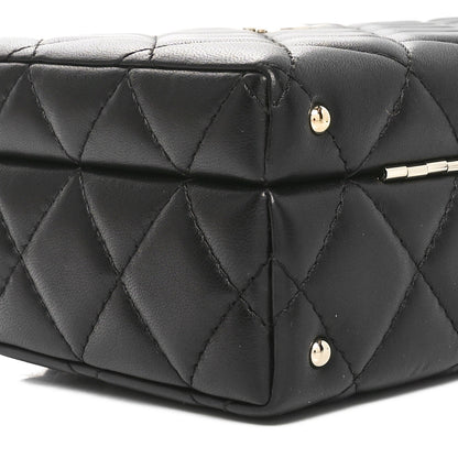 Chanel Lambskin Quilted Small CC Top Handle Box Bag Black 9 of 10