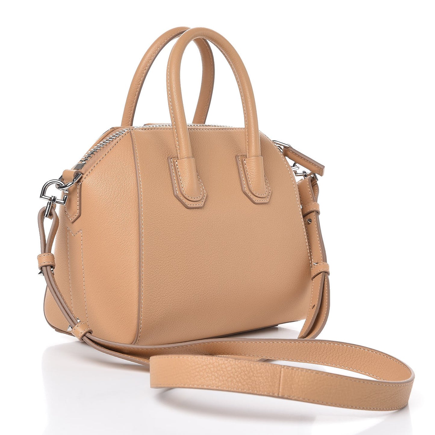 Sugar Goatskin Mini Antigona Light Beige