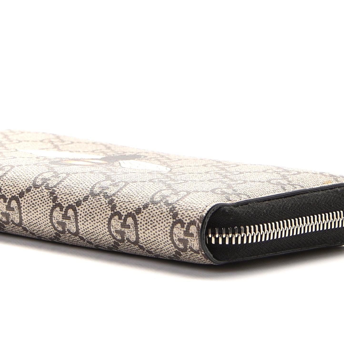 GG Supreme Monogram Bee Zip Around Wallet