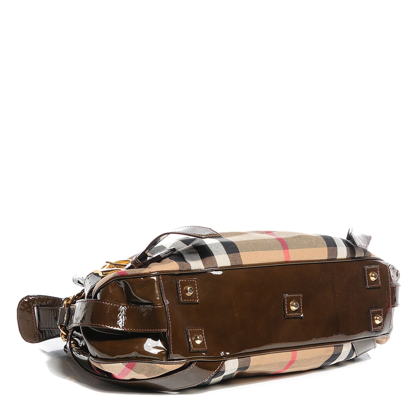 House Check Patent Margaret Bag Brown