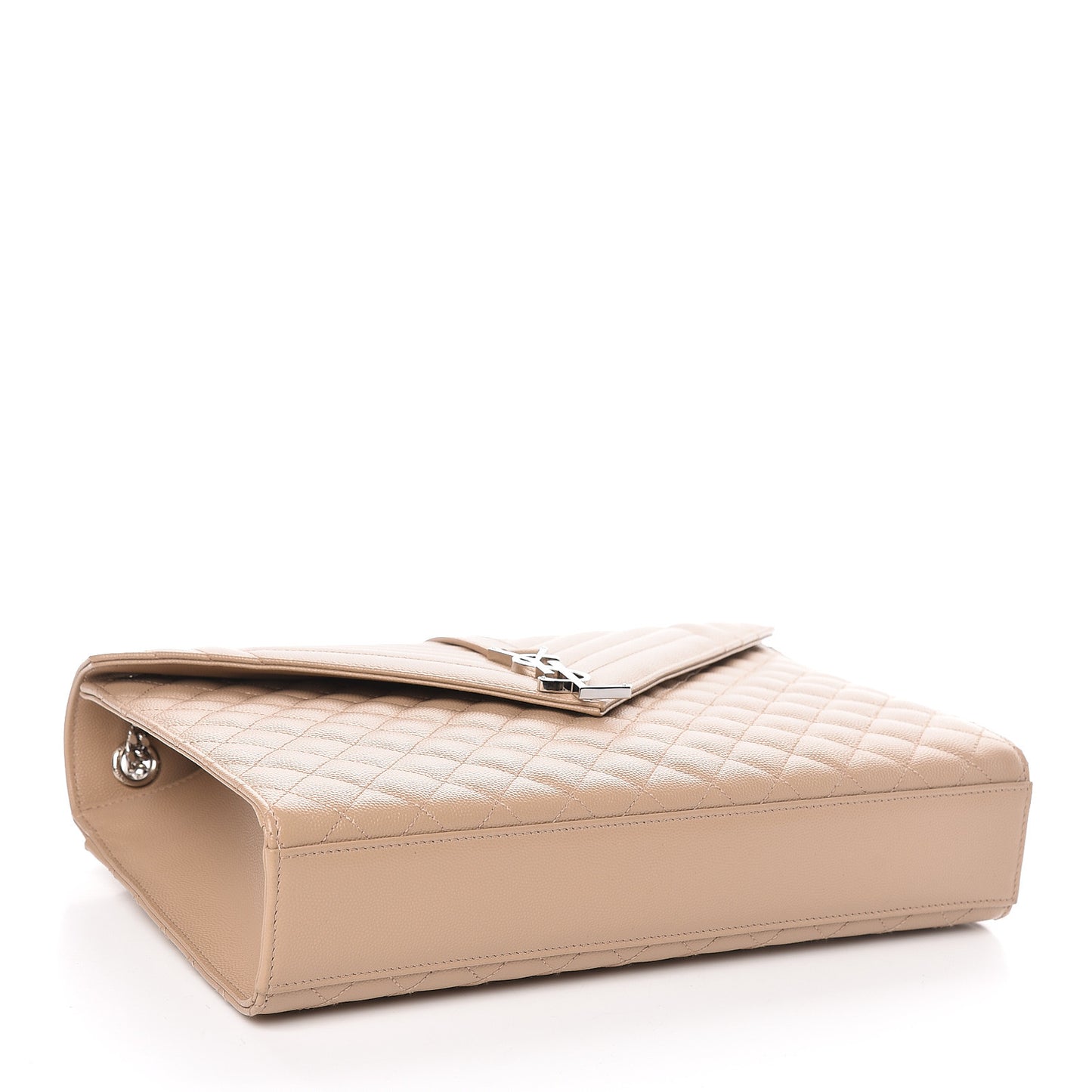 Grain De Poudre Mixed Matelasse Large Triquilt Monogram Satchel Nude Powder