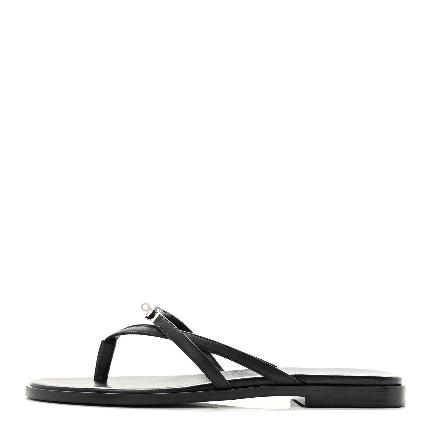 Hermes Calfskin Miss Sandals 37 Black 1 of 9