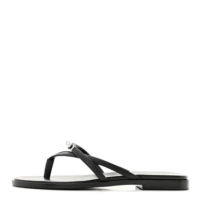 Hermes Calfskin Miss Sandals 37 Black 1 of 9