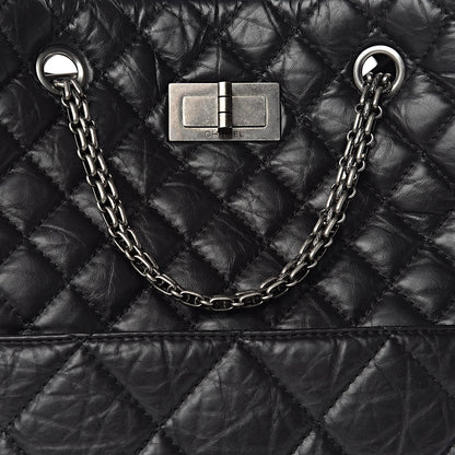 Chanel Aged Calfskin Quilted Reissue 2.55 Tote Black 10 of 10