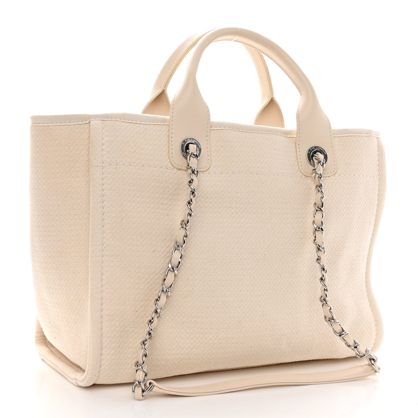 Mixed Fibers Small Deauville Tote White