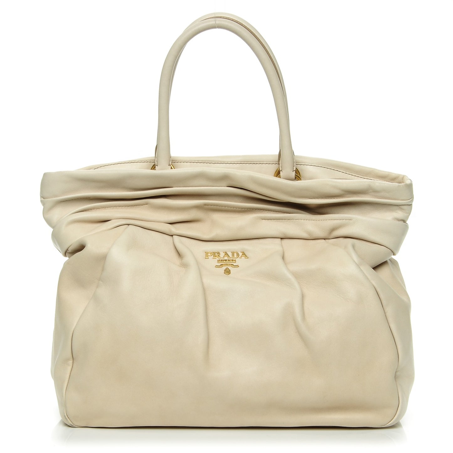 Soft Calf Pleated Shopping Tote Talco