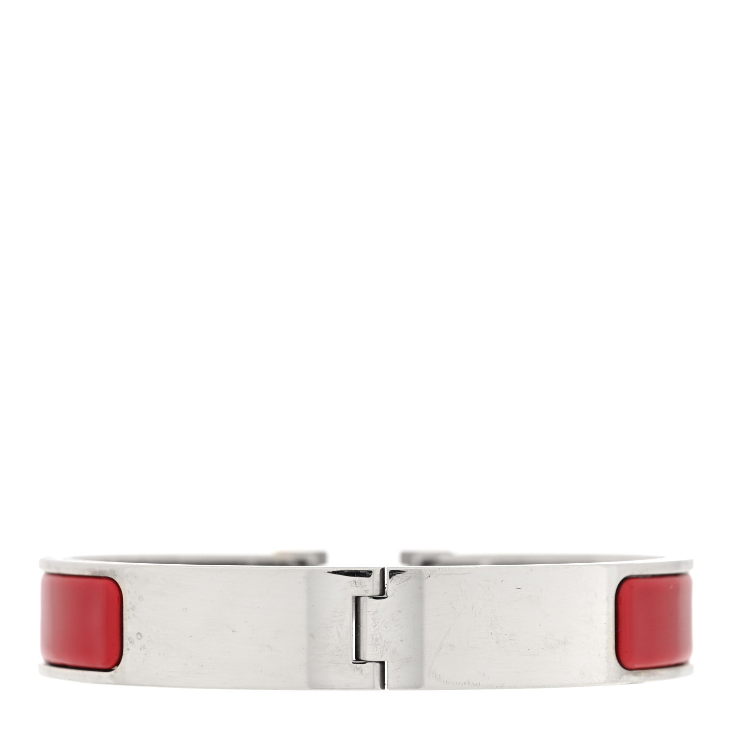 Hermes Enamel Narrow Clic Clac H Bracelet GM Rouge Vif 3 of 4