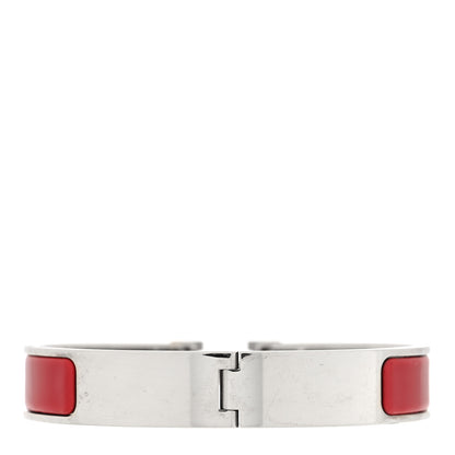 Hermes Enamel Narrow Clic Clac H Bracelet GM Rouge Vif 3 of 4