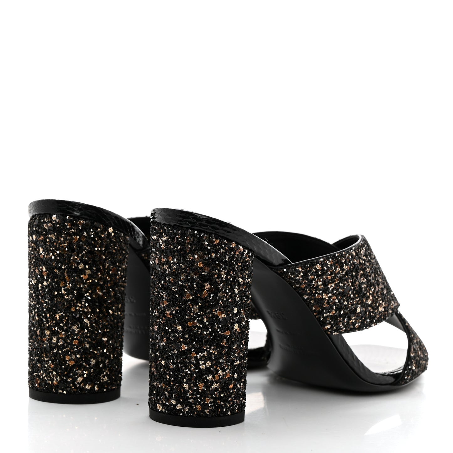 Glitter LouLou 95 Mule Sandals 39.5 Midnight Black