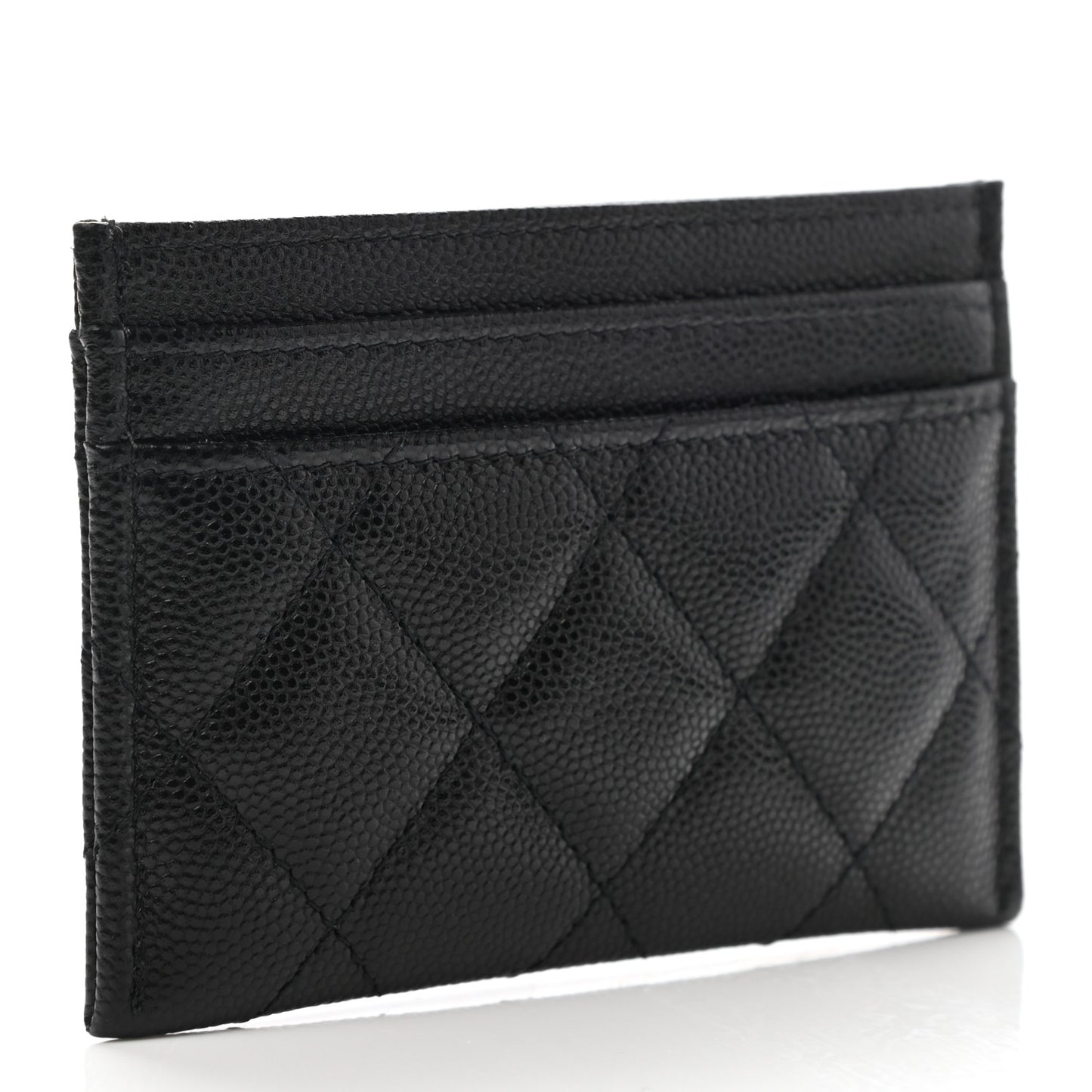 Caviar Quilted French New Wave Card Holder Black