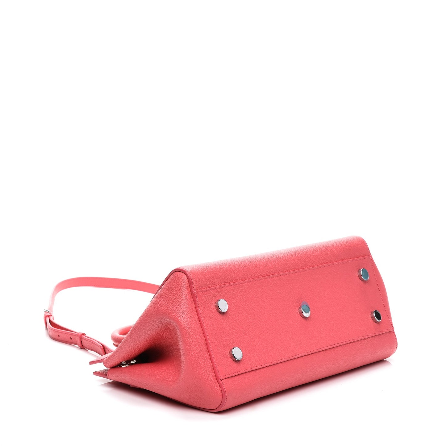 Grained Calfskin Small Cabas Rive Gauche Rose Clair