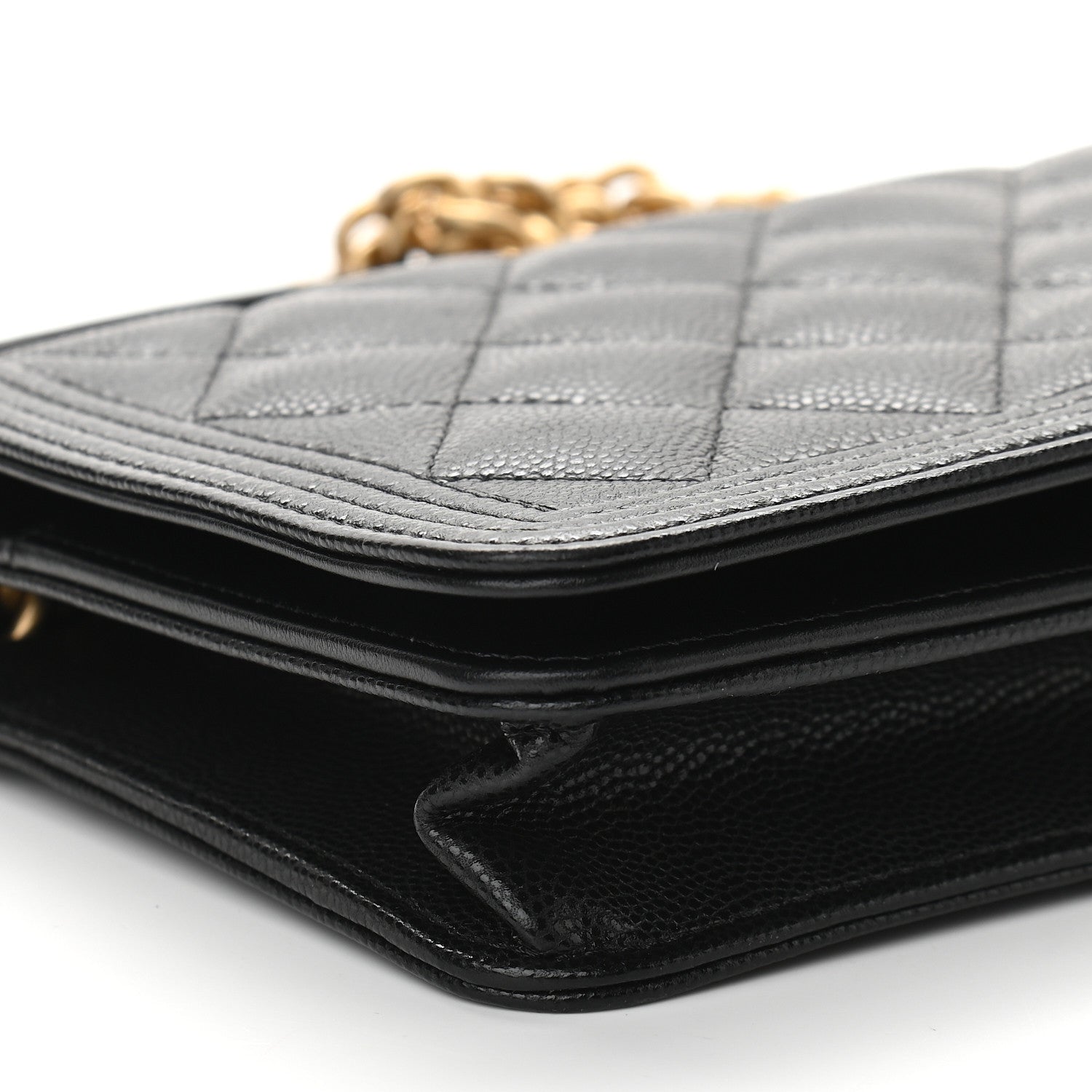 Chanel Caviar Quilted Boy Wallet On Chain WOC Black 9 of 10
