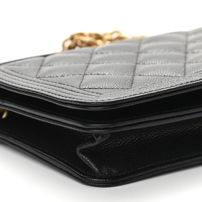 Chanel Caviar Quilted Boy Wallet On Chain WOC Black 9 of 10