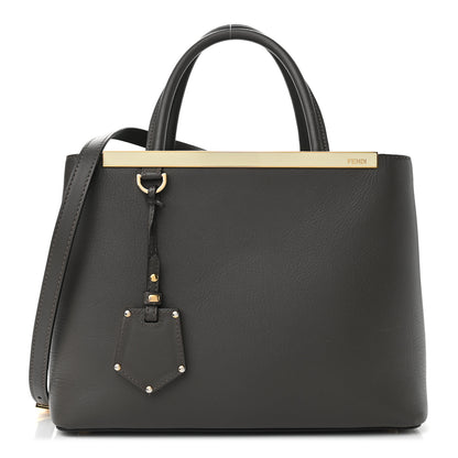 Fendi Vitello Dolce Petite 2Jours Tote Verde Prato Menta 1 of 8