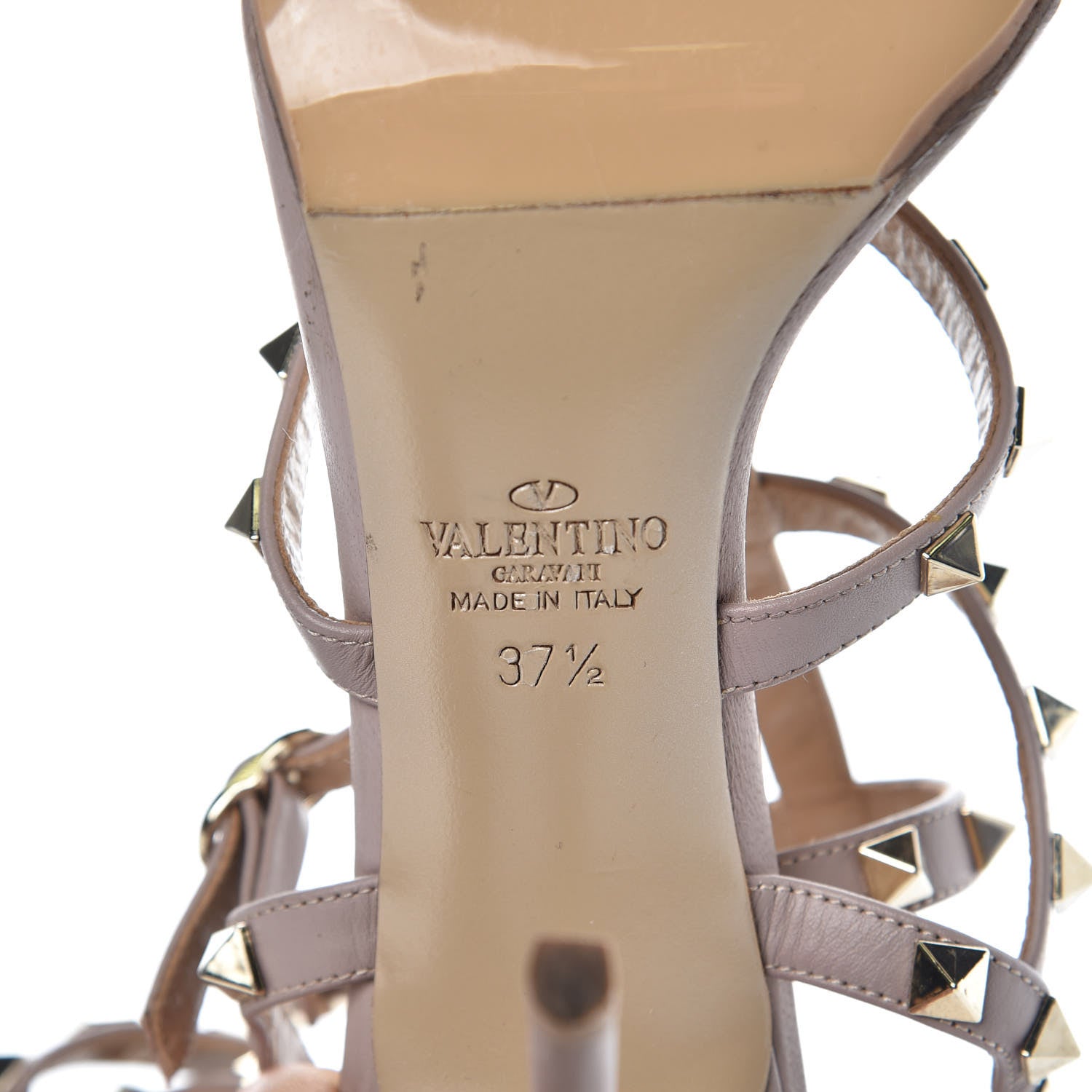 Valentino Garavani Nappa Rockstud Gladiator 105mm Sandals 37.5 Poudre 6 of 10