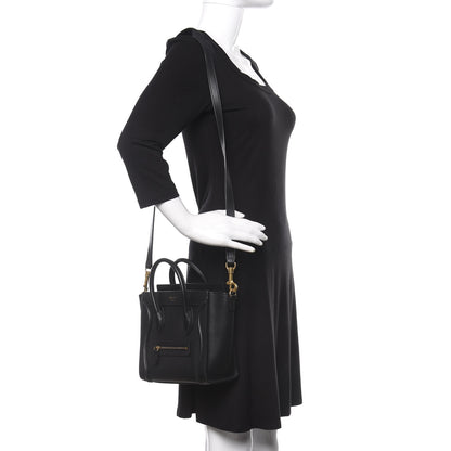 Celine Smooth Calfskin Nano Luggage Black 2 of 12