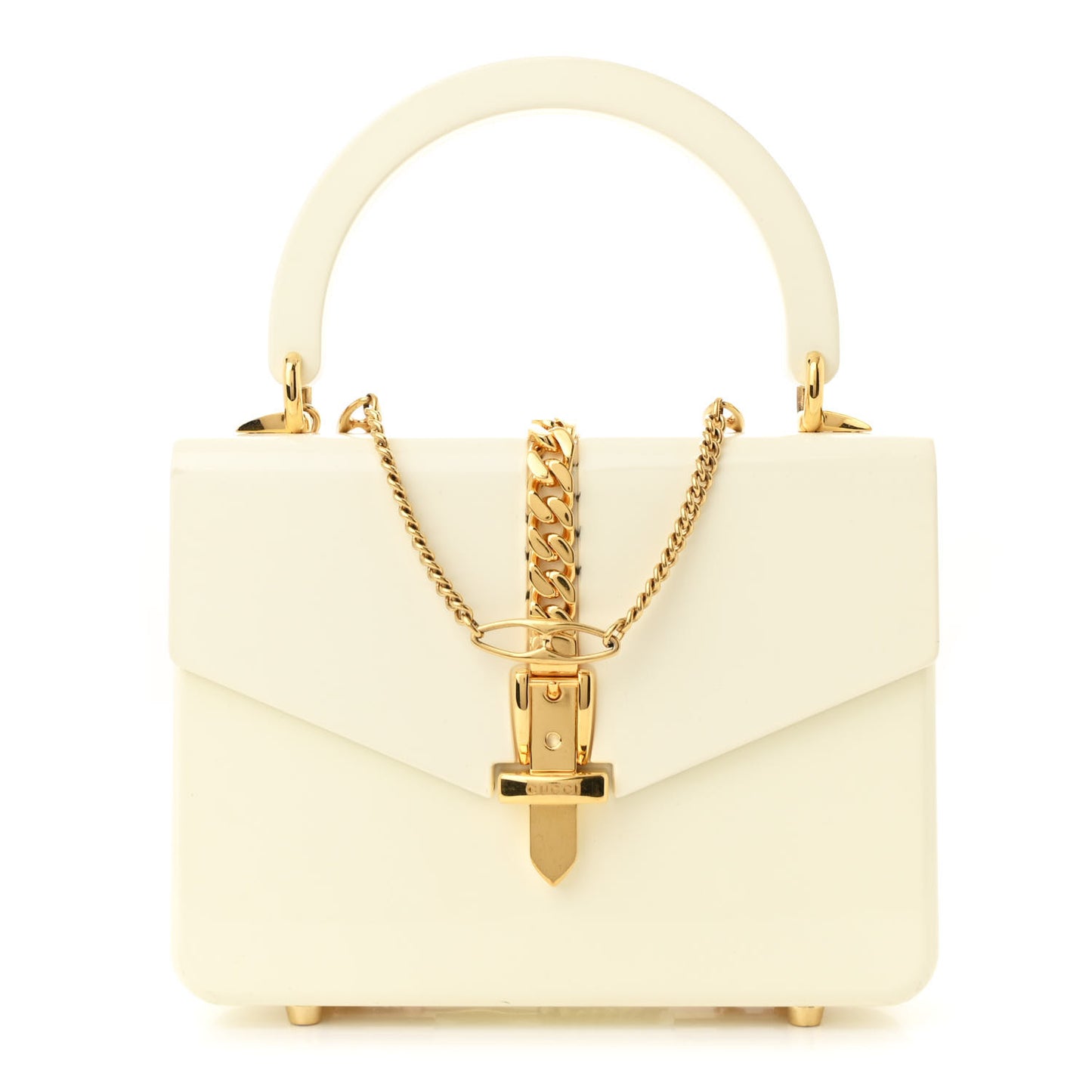 Plexiglass Mini Sylvie 1969 Top Handle Bag Ivory