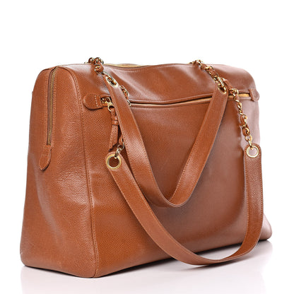 Chanel Caviar Large CC Shoulder Bag Light Brown 4 of 17