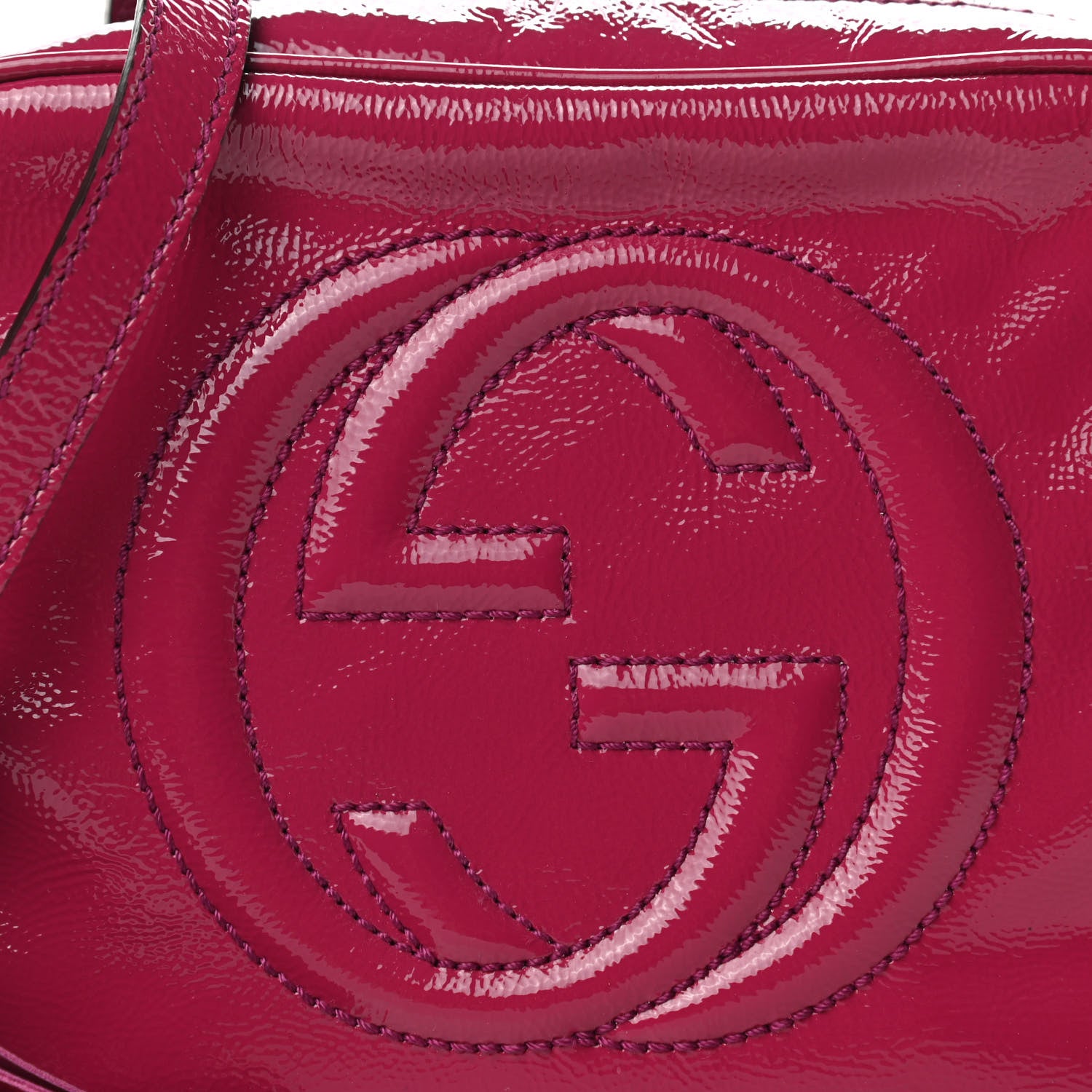 Gucci Soft Patent Small Soho Disco Bag Bright Bougainvillea 10 of 10