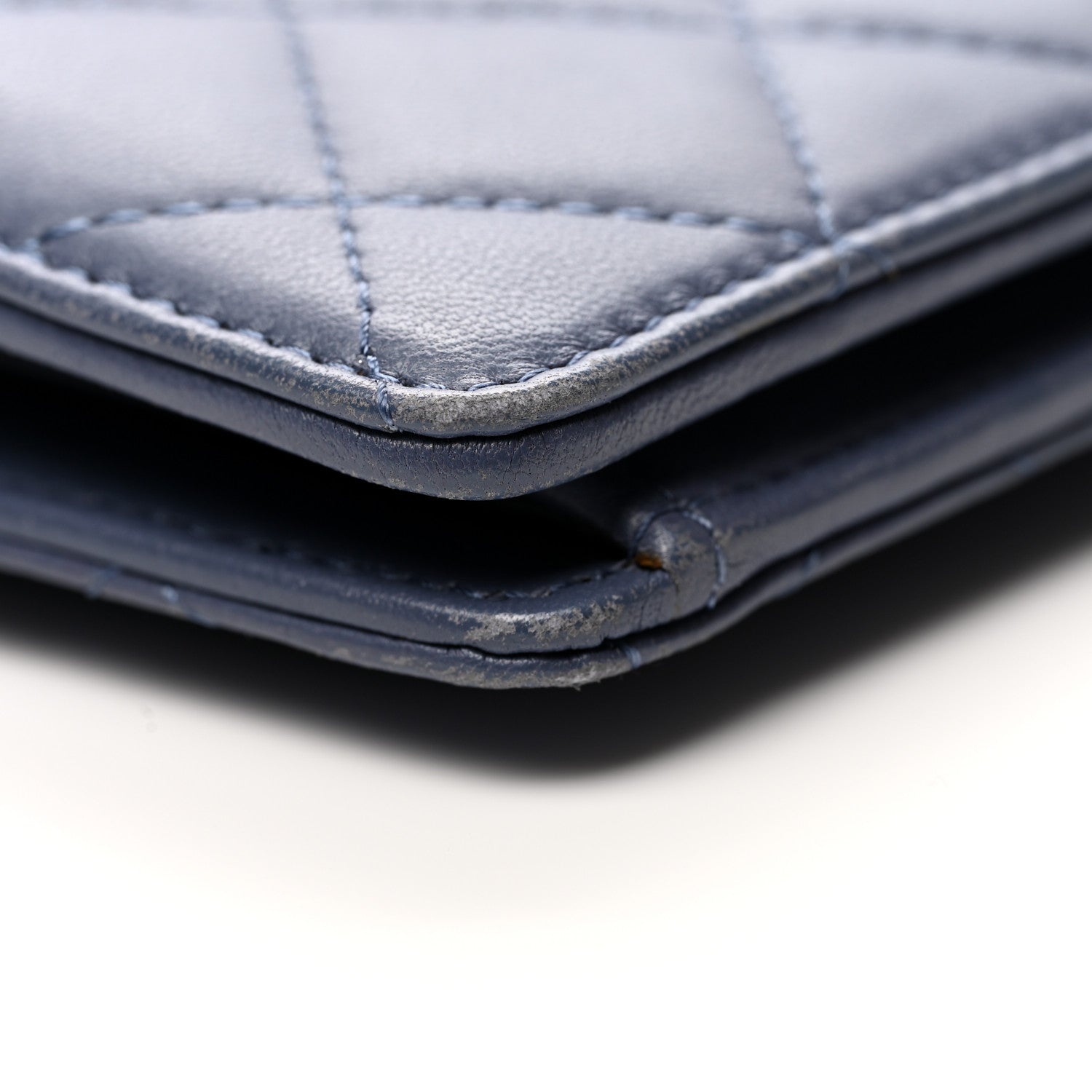 Chanel Lambskin Quilted Yen Wallet Blue 9 of 10