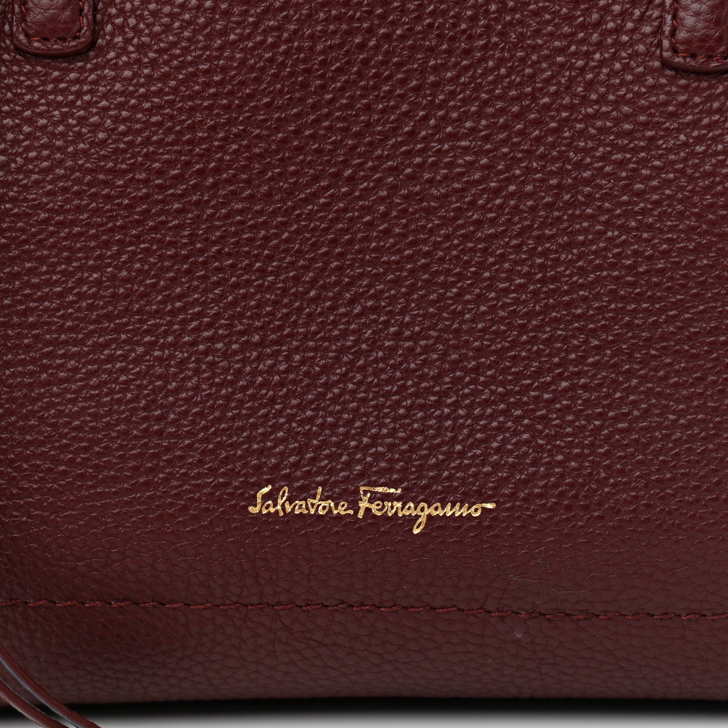 Salvatore Ferragamo Hammered Calfskin Double Handle Small Amy Tote Red 7 of 13