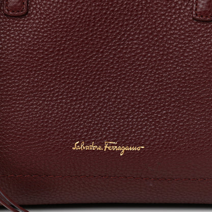 Salvatore Ferragamo Hammered Calfskin Double Handle Small Amy Tote Red 7 of 13