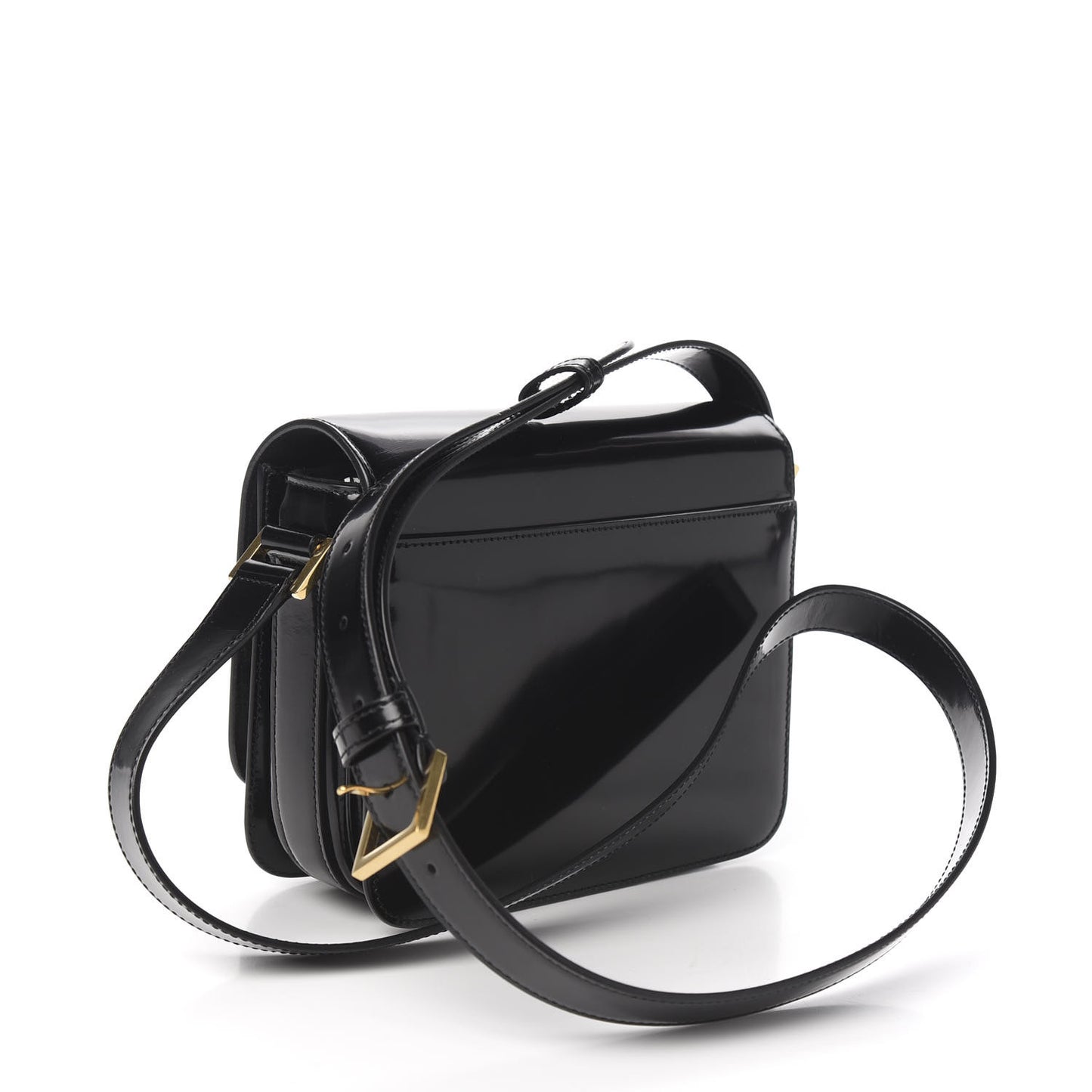Patent Calfskin Le 61 Shoulder Bag Black