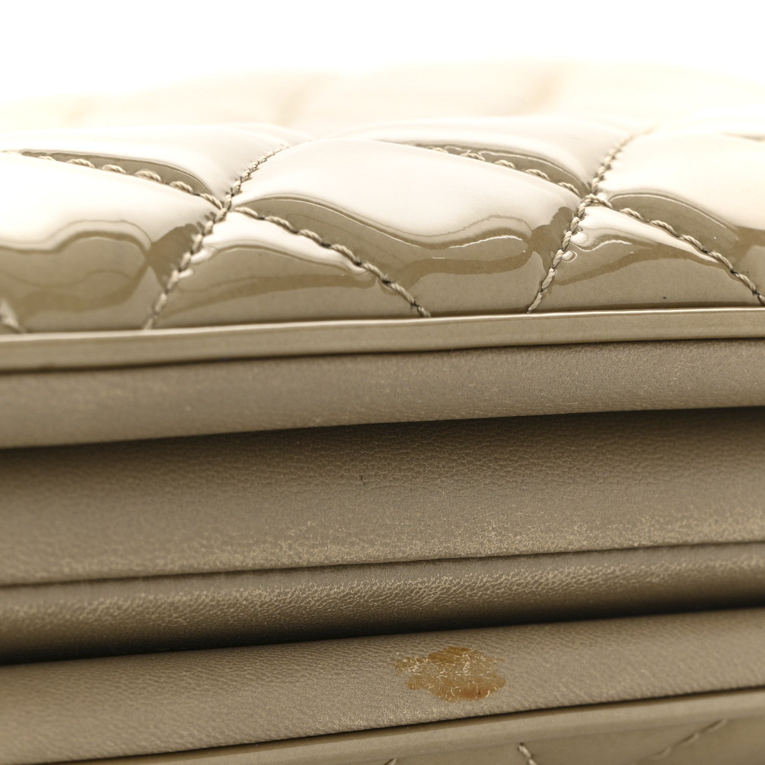 Chanel Patent Quilted Accordion Shopping Tote Beige 12 of 15