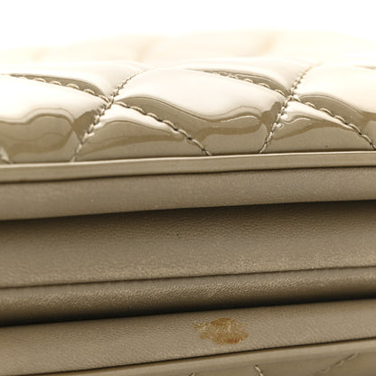 Chanel Patent Quilted Accordion Shopping Tote Beige 12 of 15