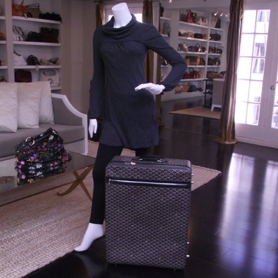 Goyardine Trolley MM Rolling Suitcase Black