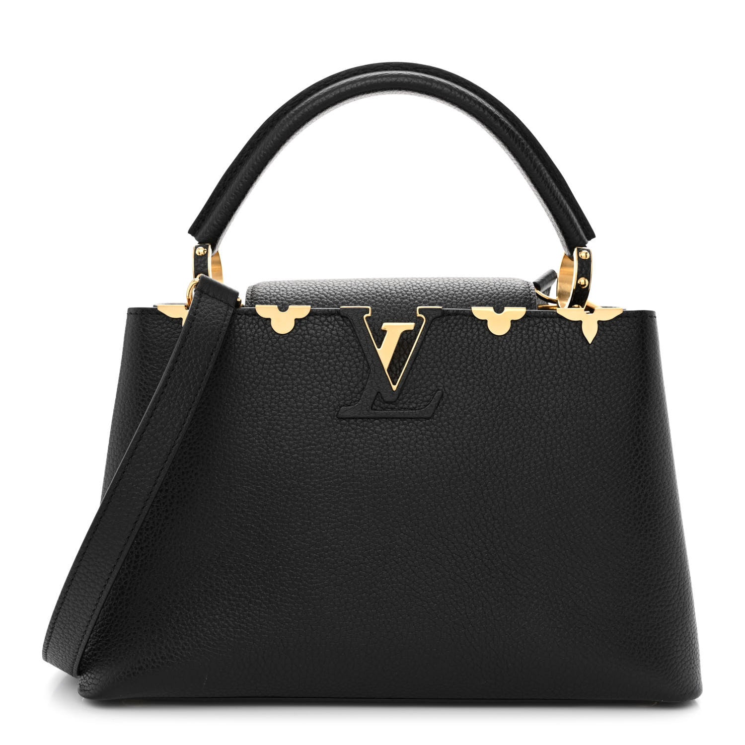 Louis Vuitton Taurillon Embellished Flower Crown Capucines PM Black 1 of 9