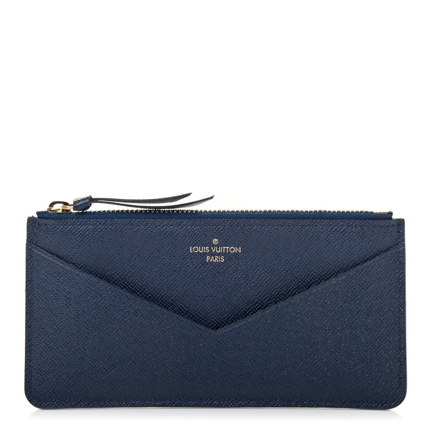 Calfskin Jeanne Wallet Zippered Insert Dark Blue
