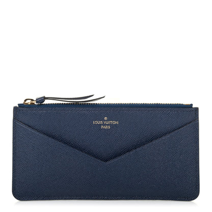 Louis Vuitton Calfskin Jeanne Wallet Zippered Insert Dark Blue 1 of 4