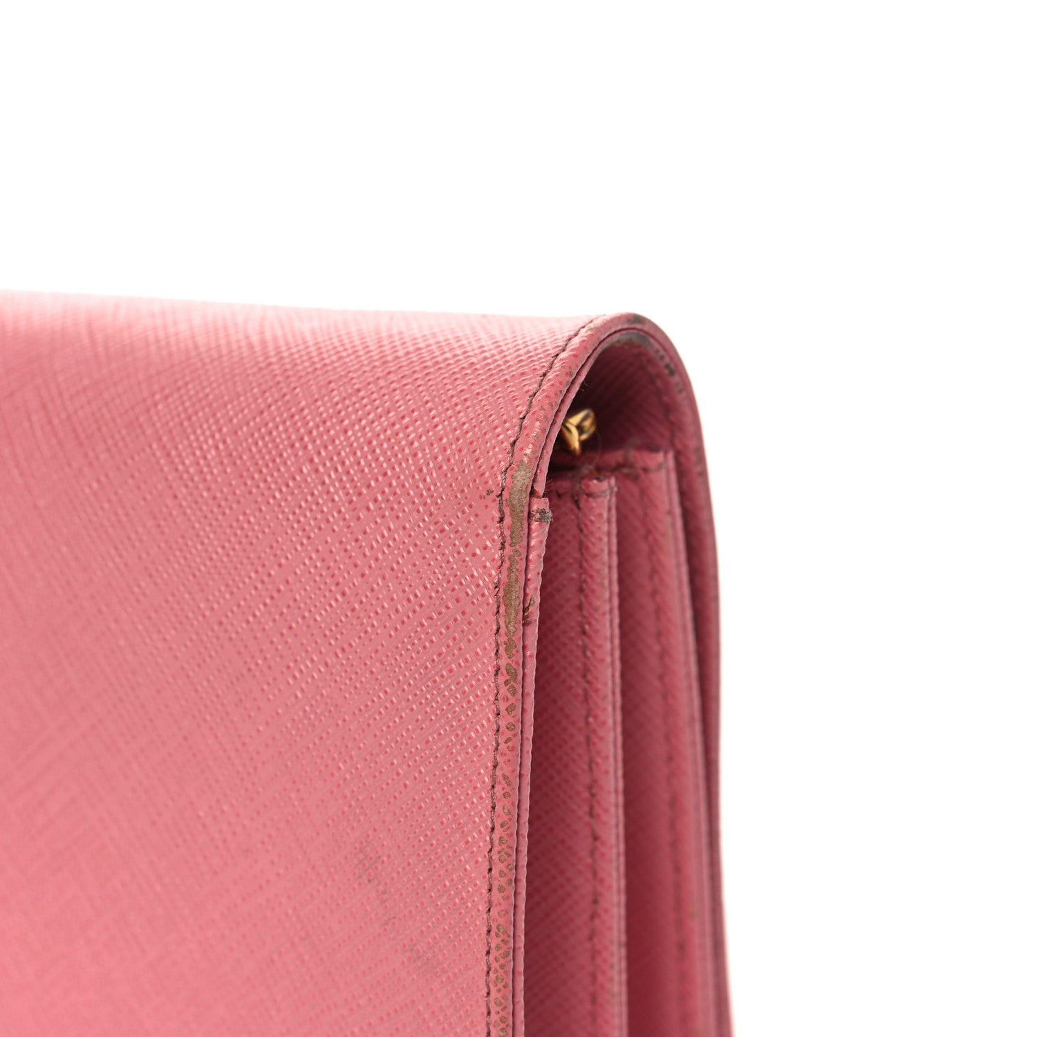 Prada Saffiano Lux Chain Wallet Petalo 11 of 14