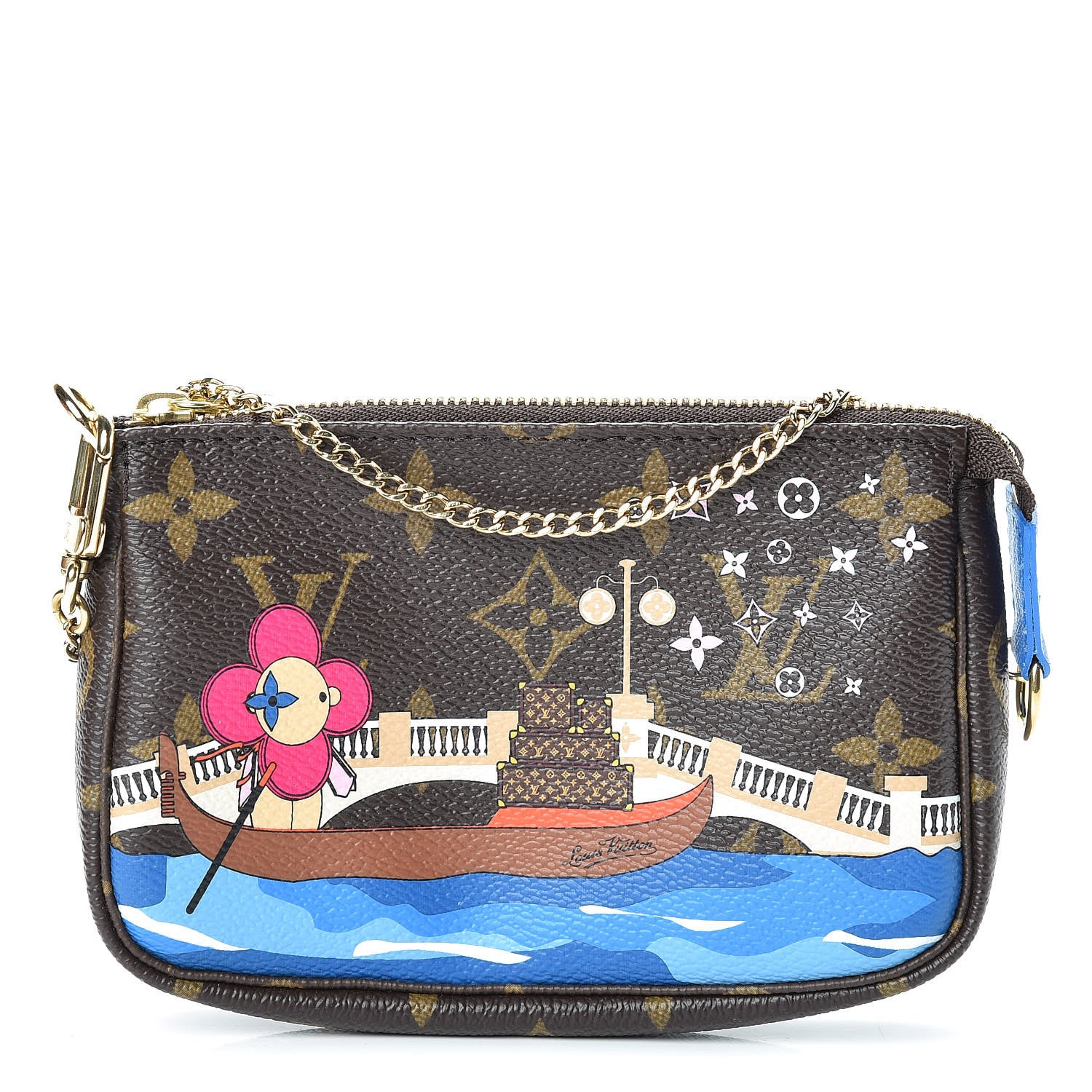 Louis Vuitton Monogram 2019 Christmas Animation Mini Venice Pochette Accessories Blue 1 of 8