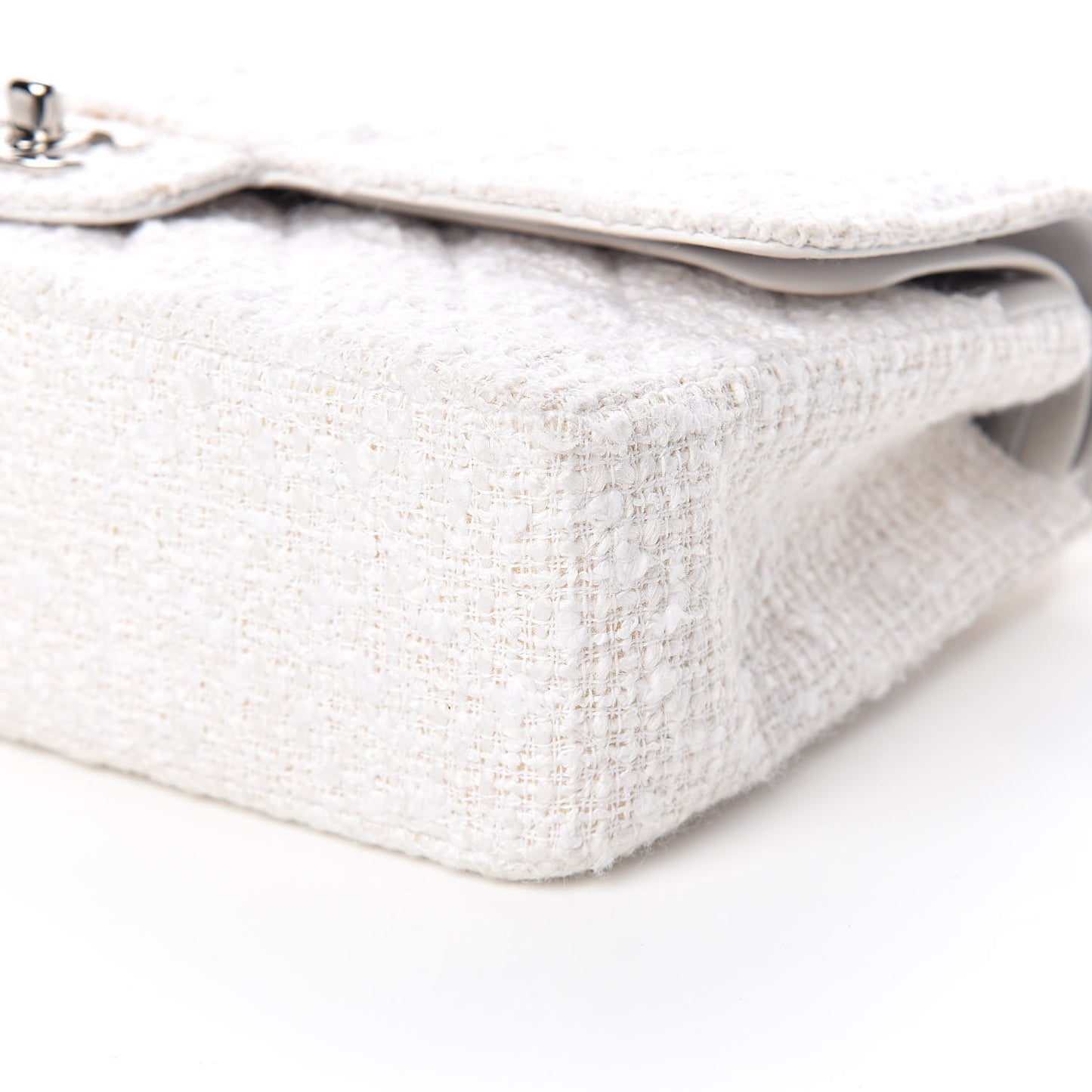 Tweed Medium Double Flap White
