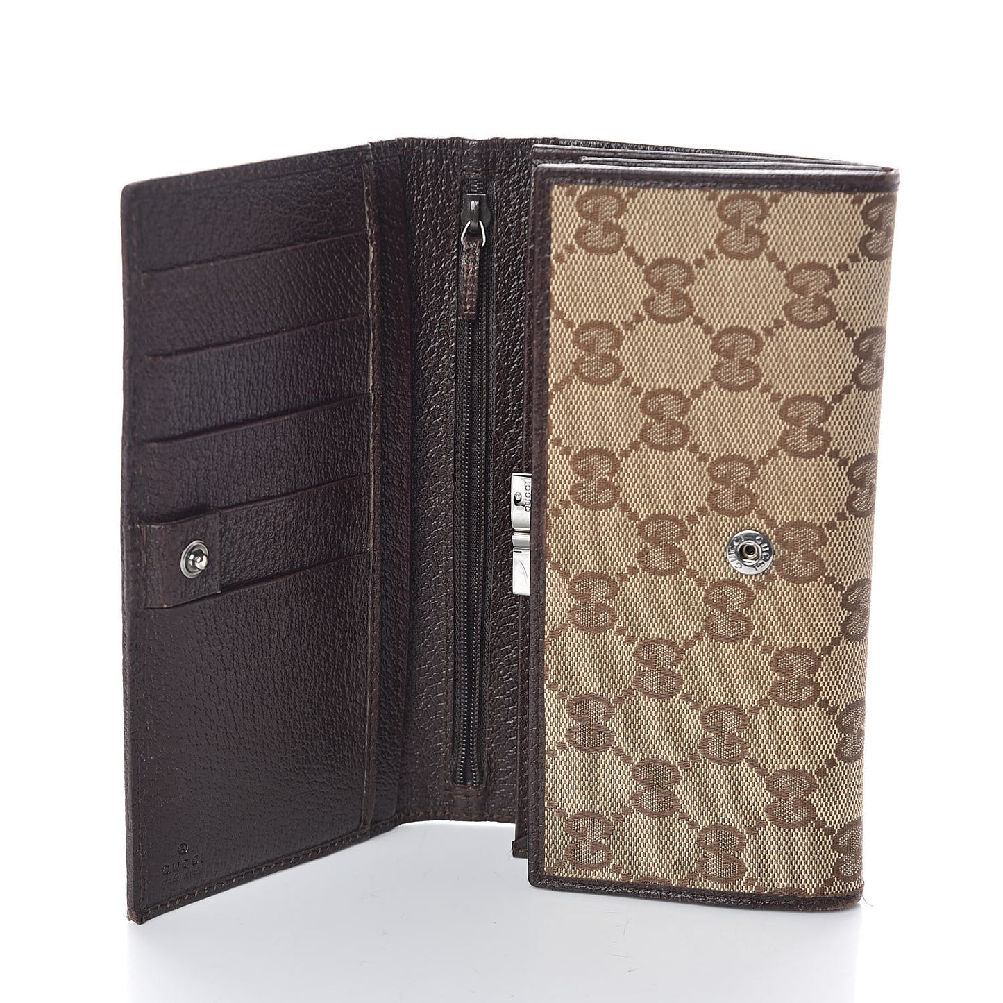 Monogram Metal Bar Continental Flap Wallet Brown