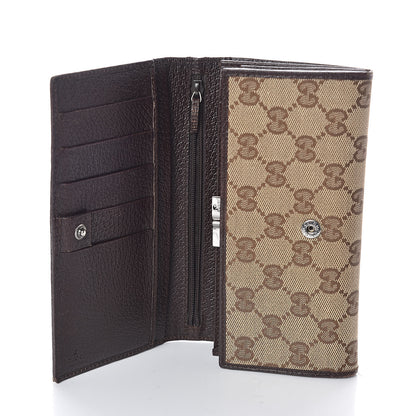 Gucci Monogram Metal Bar Continental Flap Wallet Brown 5 of 6