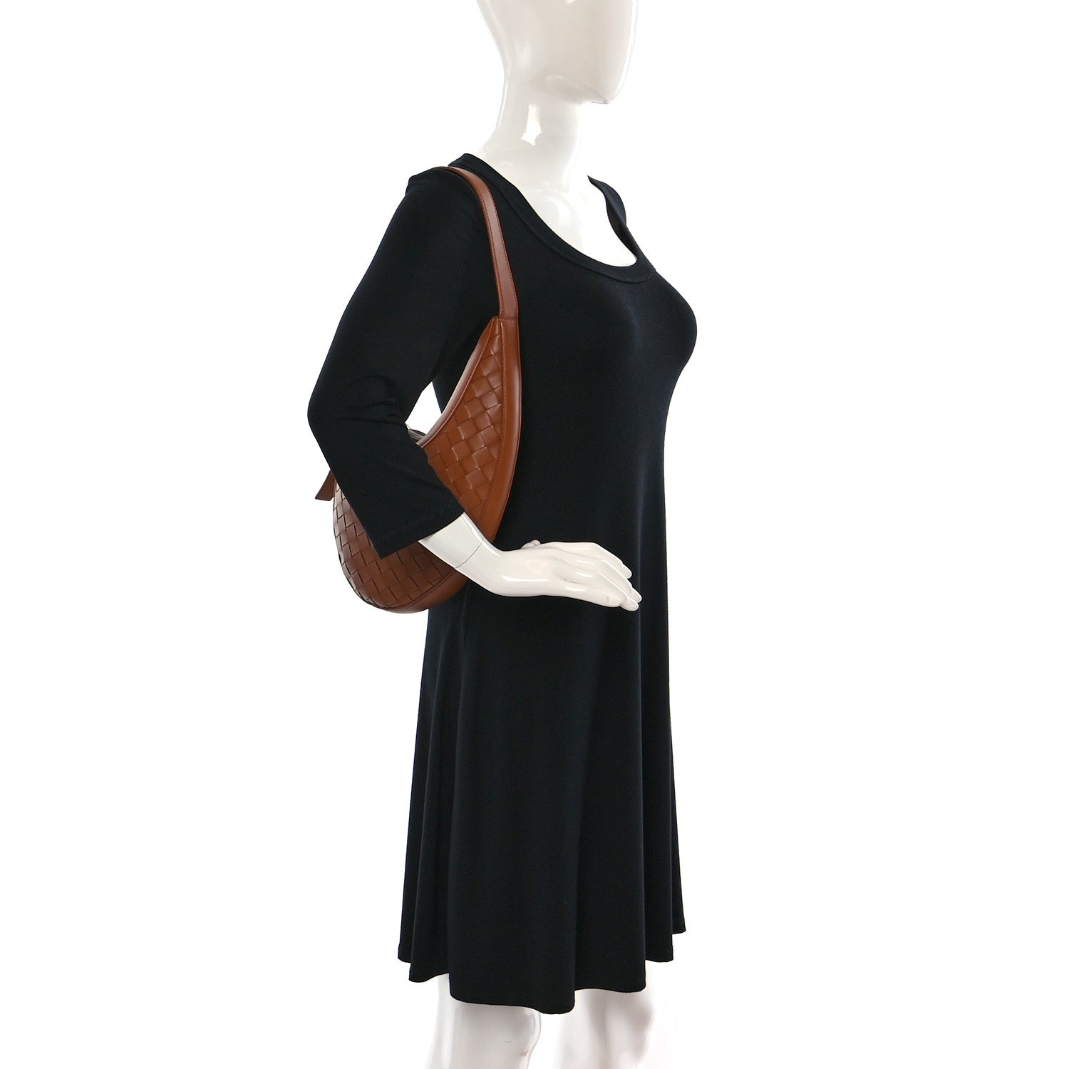 Bottega Veneta Nappa Intrecciato Small Drop Shoulder Bag Wood 2 of 10