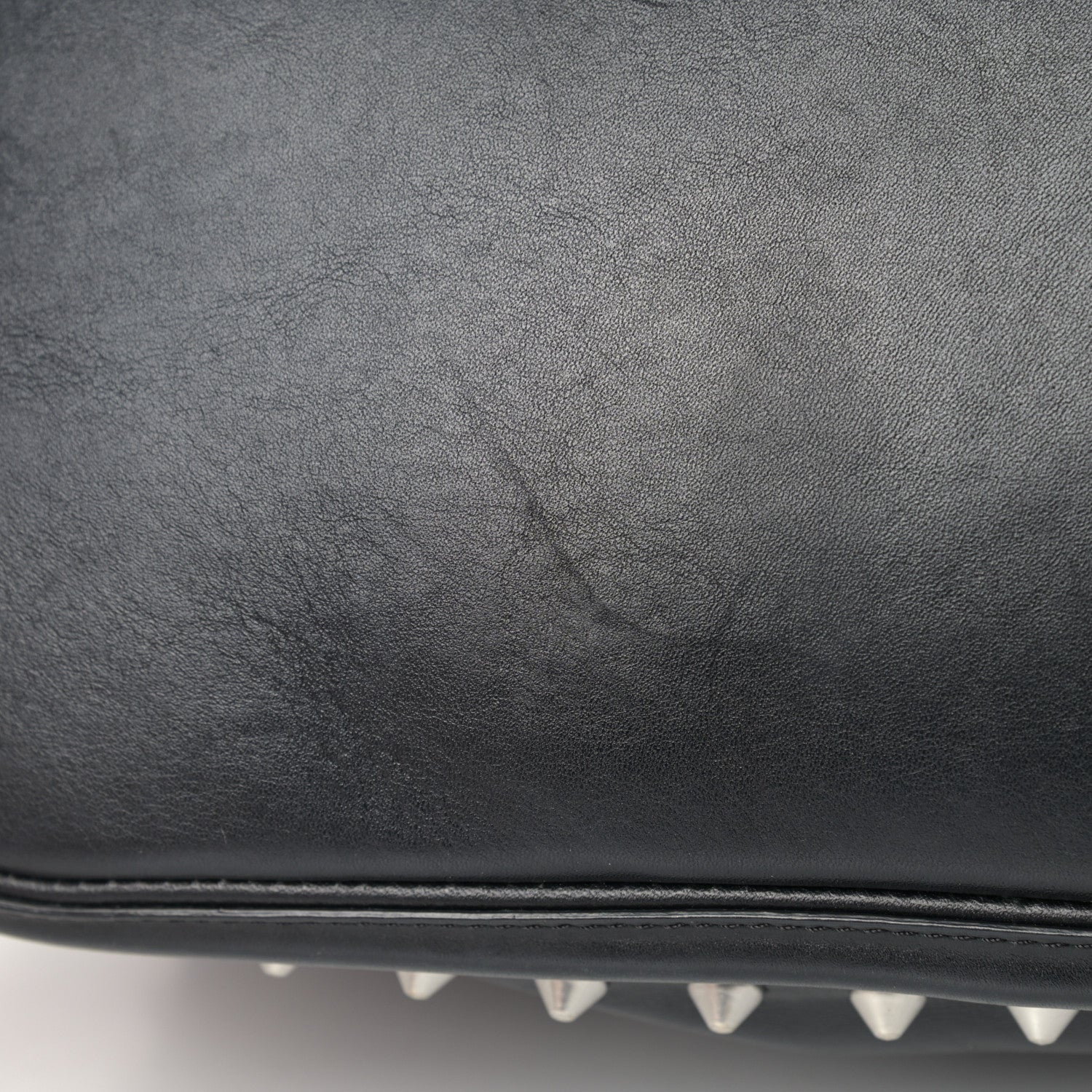 Alexander McQueen Pebbled Calfskin Skull Studded Padlock Tote Black 13 of 16