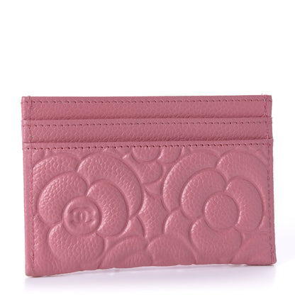 Chanel Caviar Camellia Embossed Card Holder Pink 3 of 11