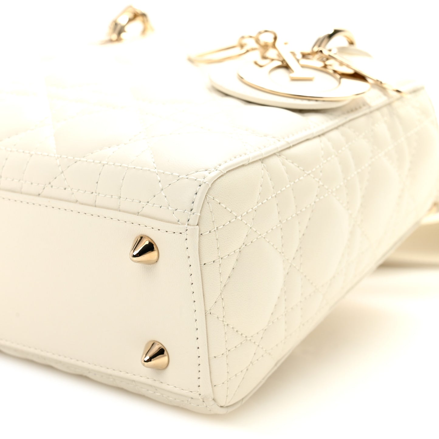 Lambskin Cannage Small My ABCDior Lady Dior White
