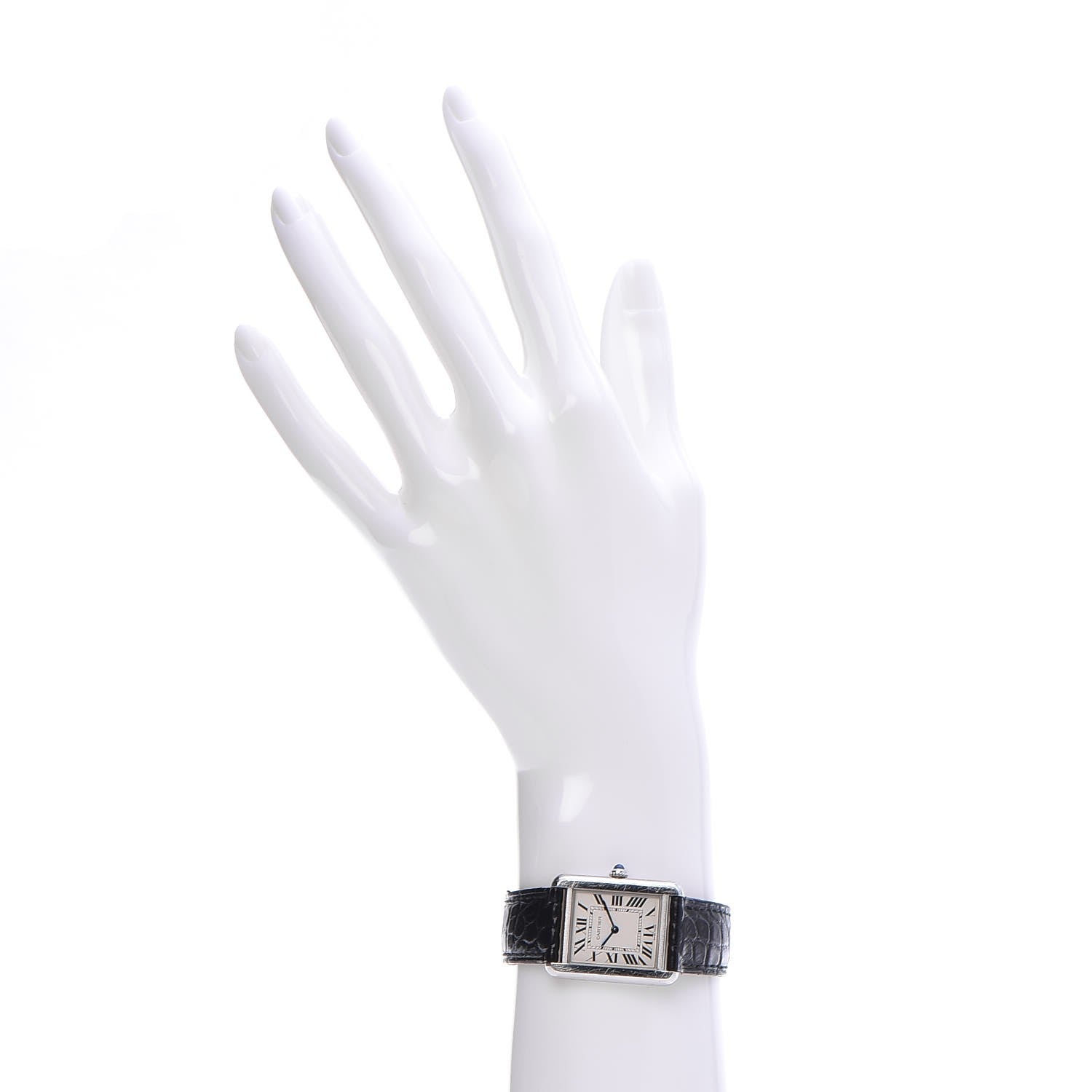 Cartier Stainless Steel Alligator 24mm Tank Solo Quartz Watch 2 of 11