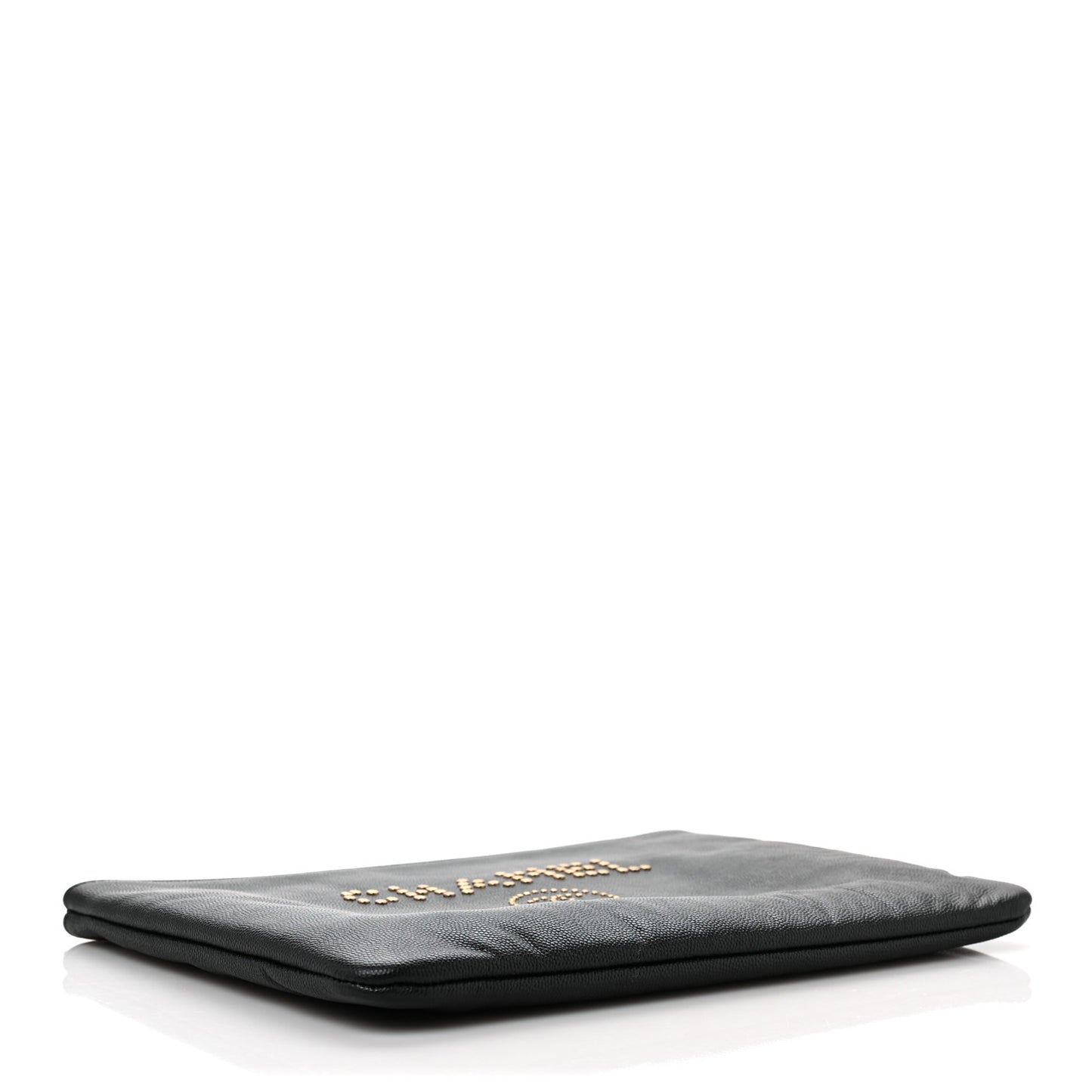 Caviar Studded Medium Deauville Pouch Black