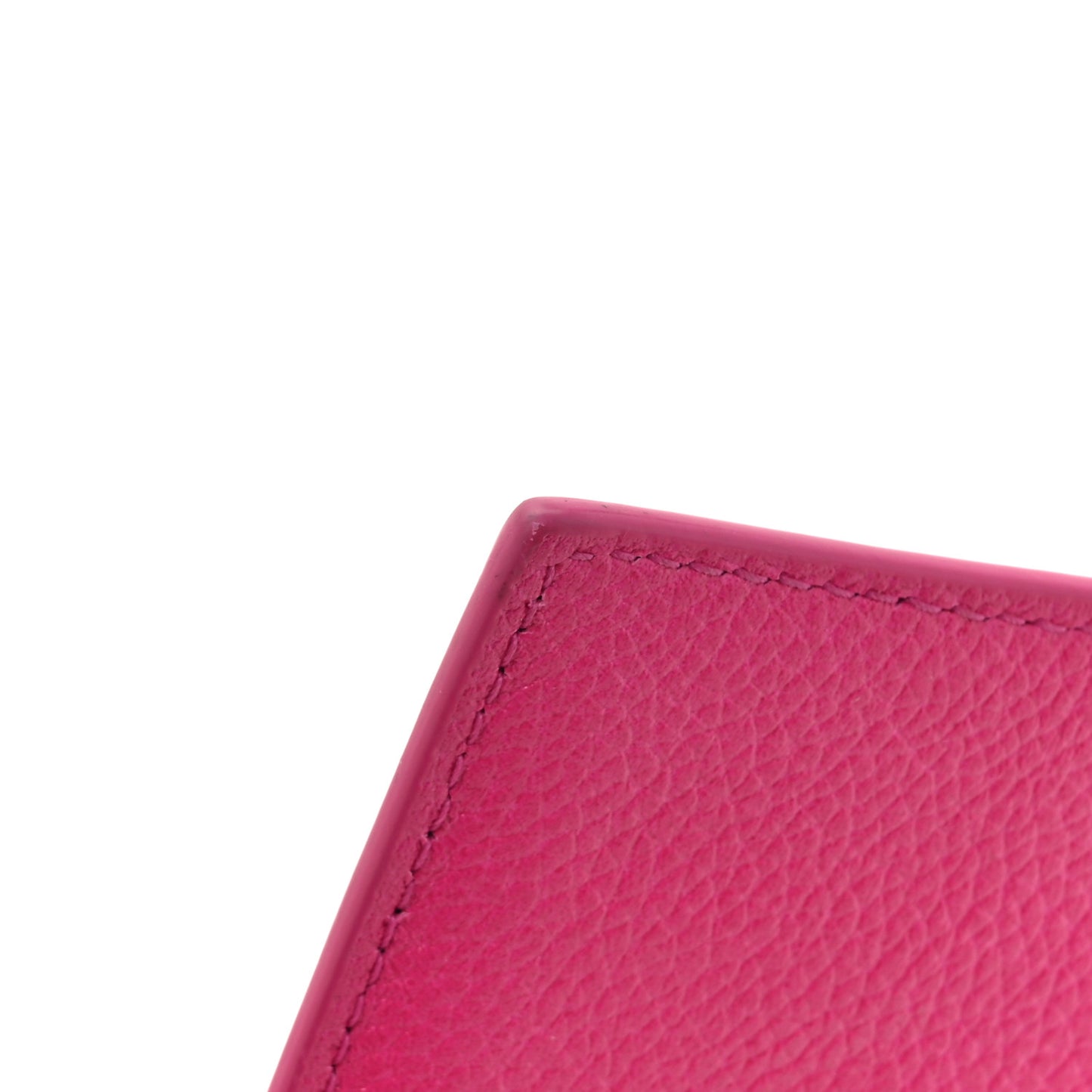 Grained Calfskin Large Cash Long Coin Card Holder Hot Pink